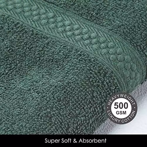 Homescapes Green Turkish Cotton Towel, 500 GSM, Fluffy and Quick-Drying – 2