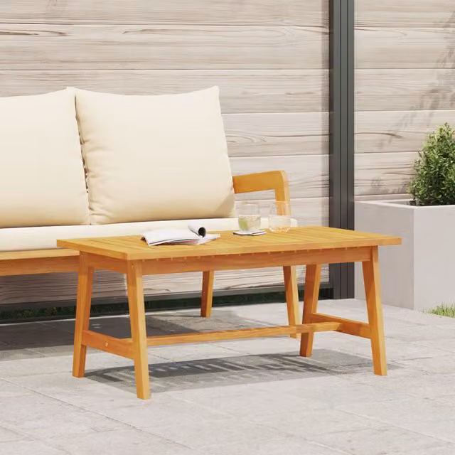 Berkfield Home Acacia Wood Coffee Table in Brown, W: 90 cm, D: 45 cm, H: 40 cm