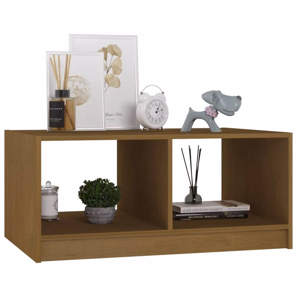 Berkfield Home Modern Rectangular Coffee Table in Honey Brown Solid Pinewood, W: 75 cm, D: 50 cm, H: 33.5 cm – 3