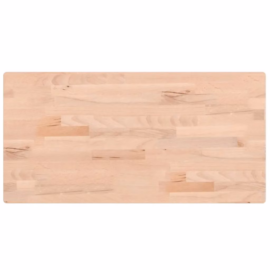 Berkfield Home Brown Solid Wood Beech Bathroom Countertop W: 80 cm, D: 40 cm, H: 2.5 cm