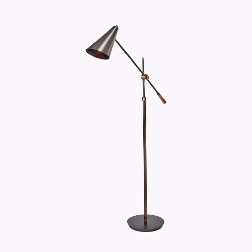 Ruma Adjustable Vintage Metal Task Floor Lamp in Antique Bronze and Brass – 2