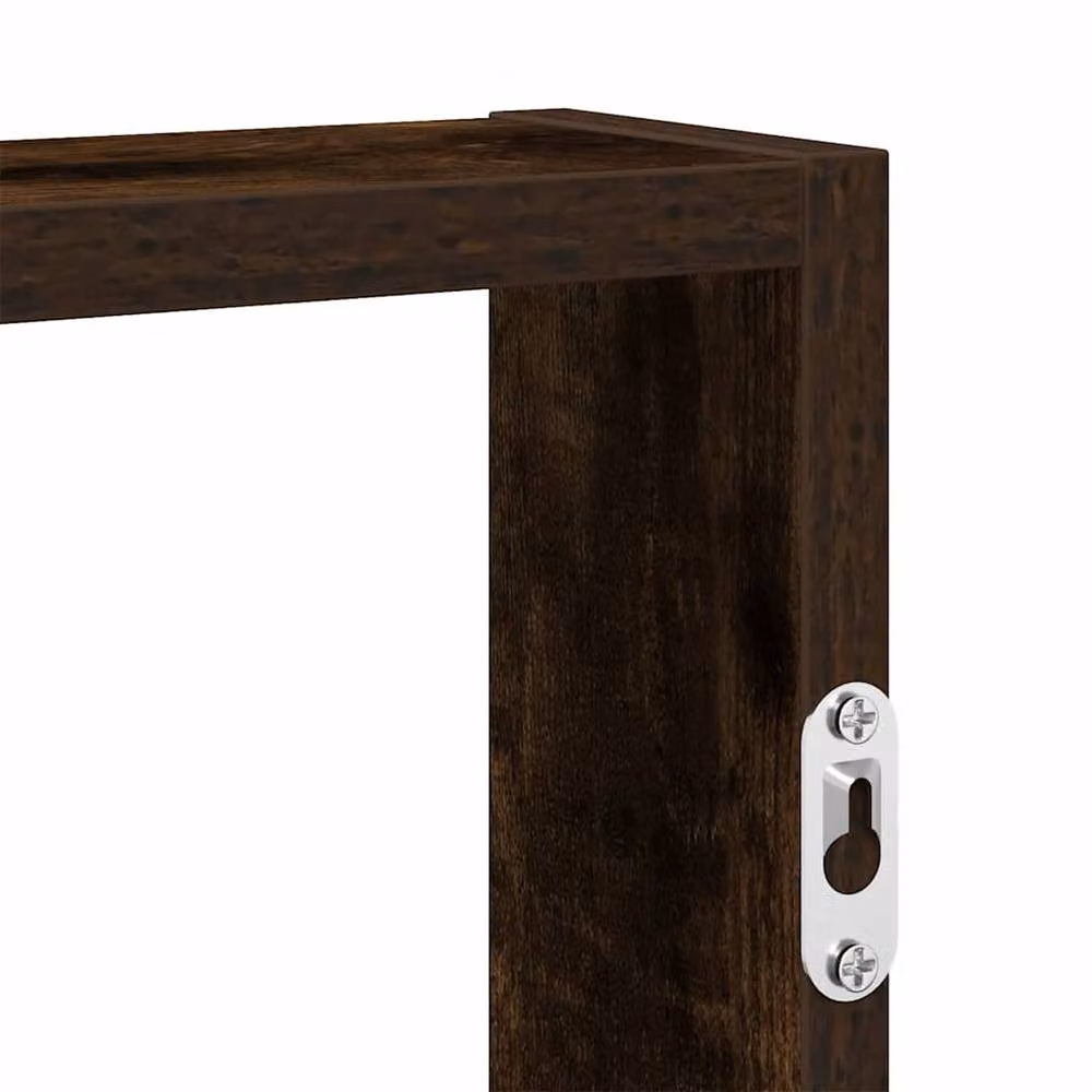Berkfield Home Wall Mounted Smoked Oak Shelf in Brown, W/D/H: 60 x 43 x 9 cm – 6