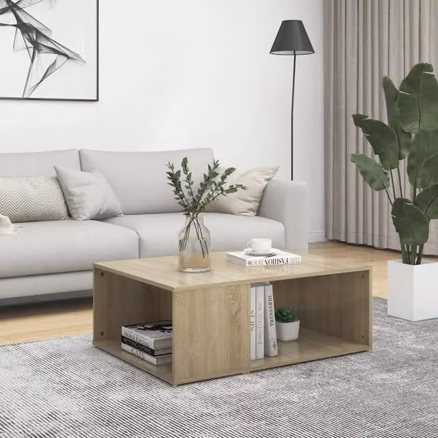 Berkfield Home Sonoma Oak Coffee Table in Brown, W: 90 cm, D: 67 cm, H: 33 cm