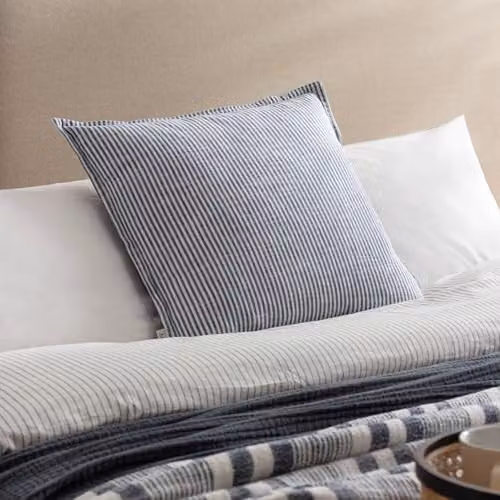 Riva Home Truro Striped Square Cotton and Polyester Filled Cushion, Blue Multicolour, W/D/H: 45 x 45 x 45 cm – 2