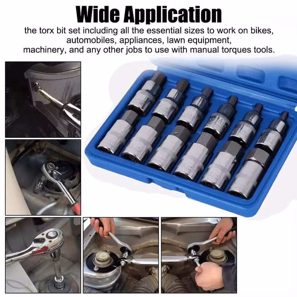 SPETLEK 12pc Metric Hex Bit Socket Set, 1/2 inch Drive, Silver Chrome Vanadium – 3