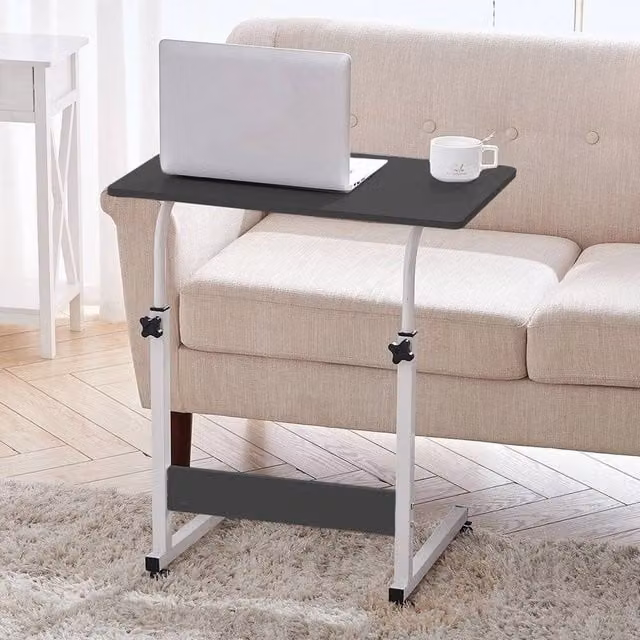 EONLION Height Adjustable Mobile Laptop and Computer Desk in Black