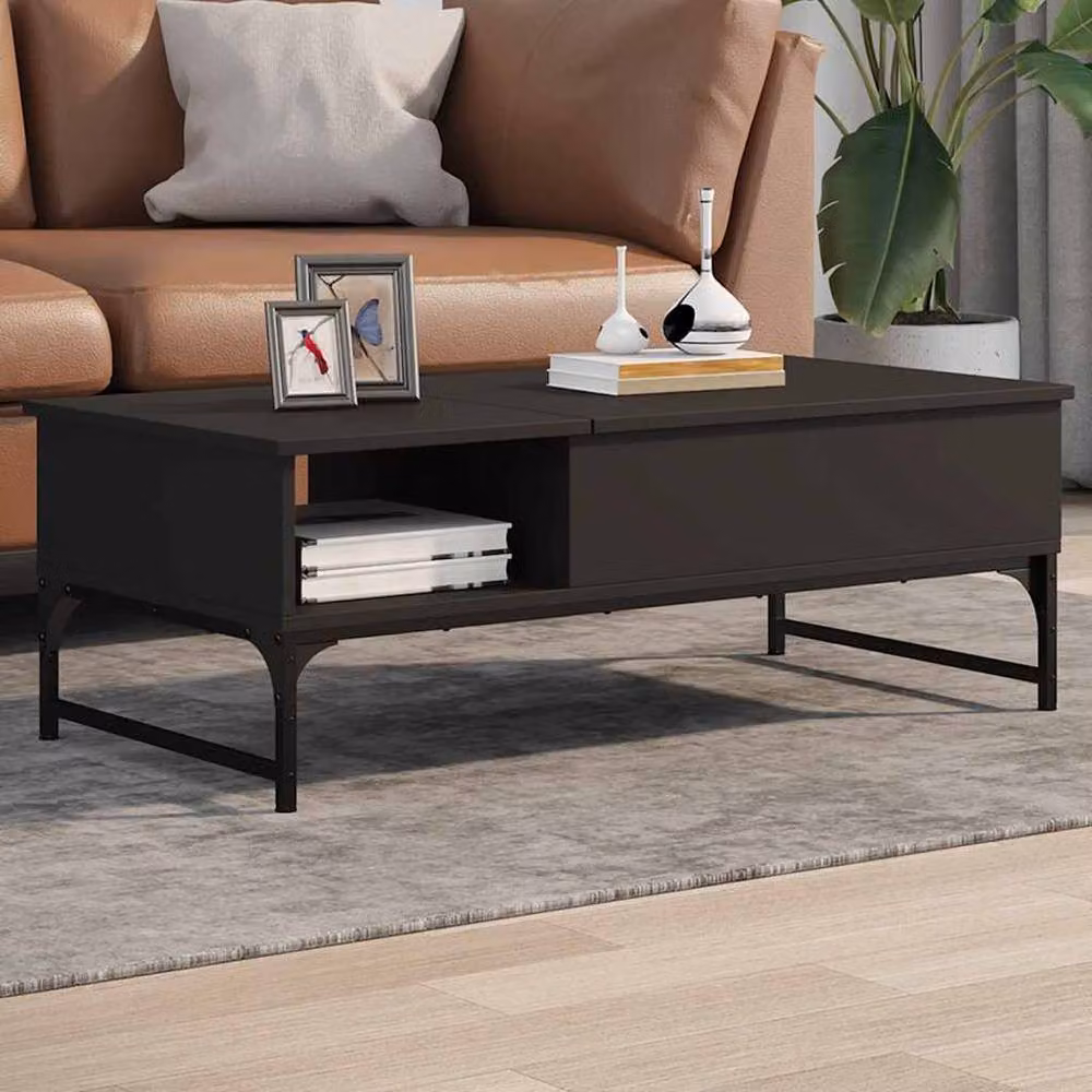 Berkfield Home Black Decorative Coffee Table with Lift Mechanism, W/D/H: 100 x 50 x 35 cm – 2