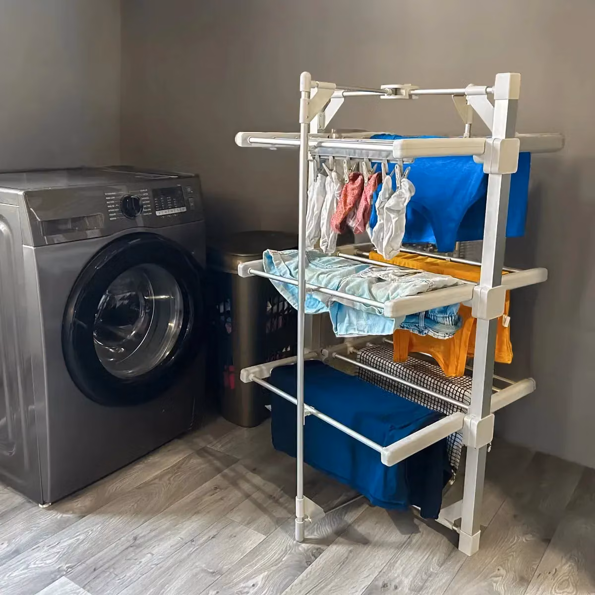 Monstershop Heated Clothes Airer in Grey, W/D/H: 111.0 x 62.0 cm – 2