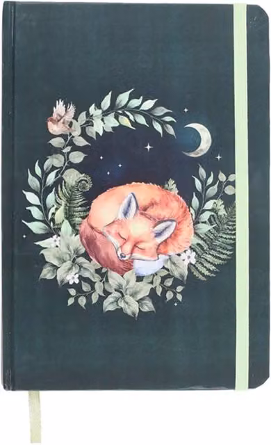 KDMK Green Sleeping Fox A5 Hardcover Notebook for Notes and Sketches