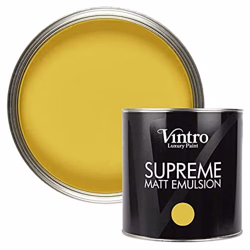 Vintro Luxury Matt Emulsion Multi Surface Paint in Sunflower Yellow, 2.5L – 1