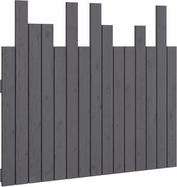 Berkfield Home Grey Rustic Solid Pine Wall Mount Headboard W/D/H: 95.5 x 3 x 80 cm