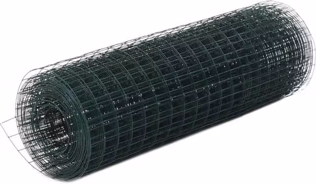 Berkfield Home Green PVC Coated Steel Chicken Wire Fence, 25 x 0.5 m