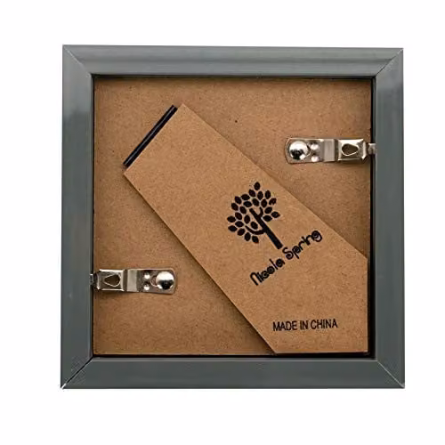 Nicola Spring Minimalist Square 3D Shadow Box Photo Frames, Grey, Pack of 2, 10 x 10 cm – 4