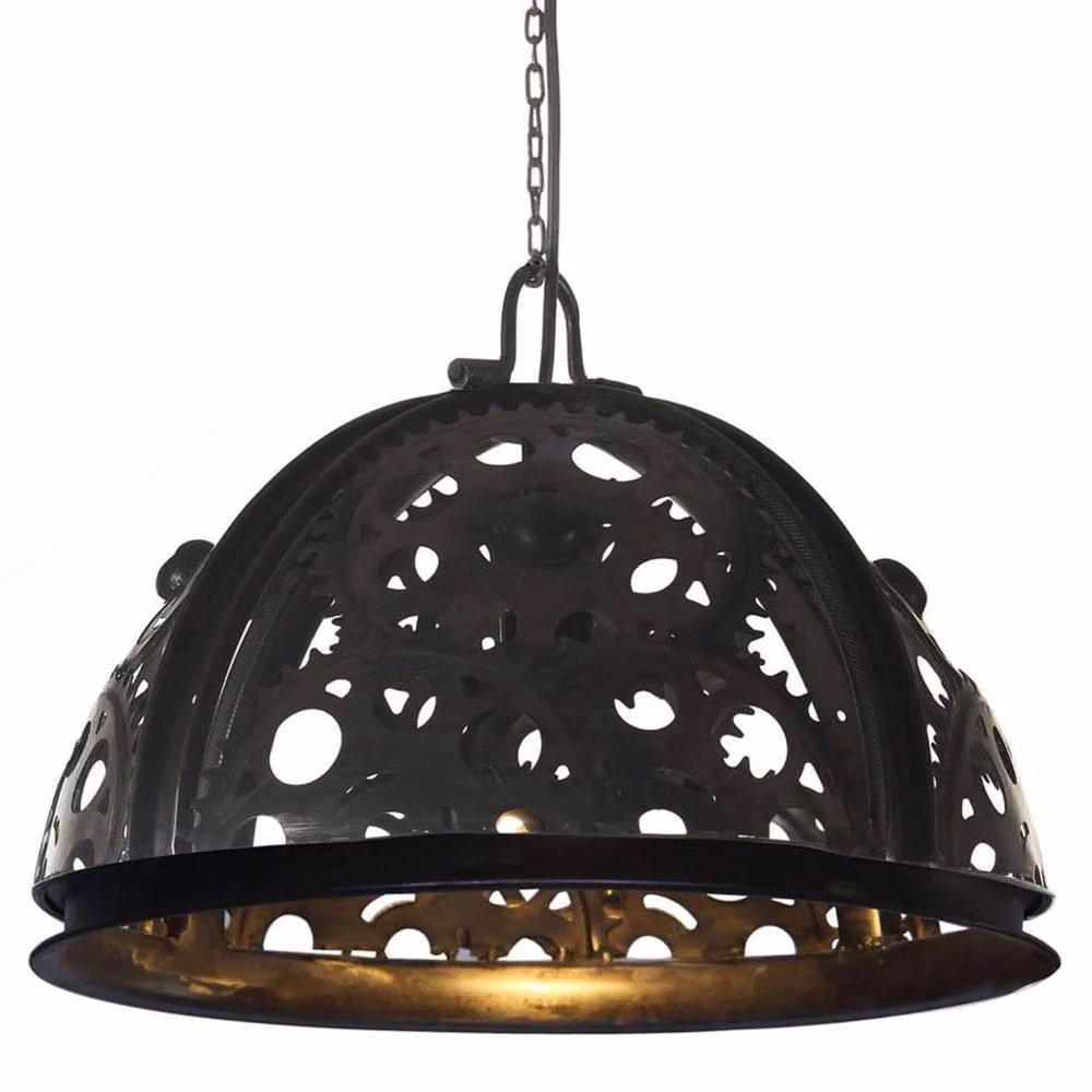 Berkfield Home Industrial Chain Wheel Design Ceiling Lamp, Black, Diameter: 45 cm, E27 – 2