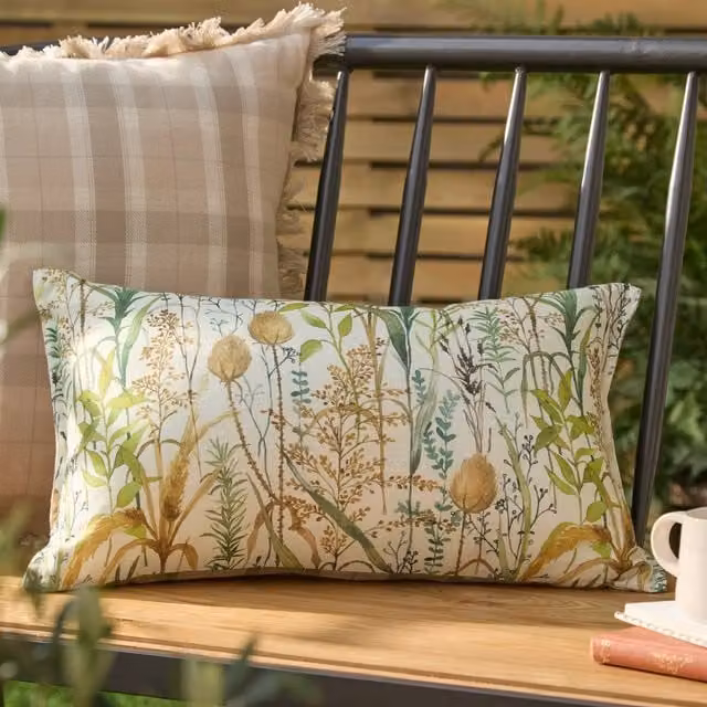 Voyage Maison Lydiard Outdoor Filled Boudoir Cushion, Moss Green, W: 50 cm, D: 30 cm
