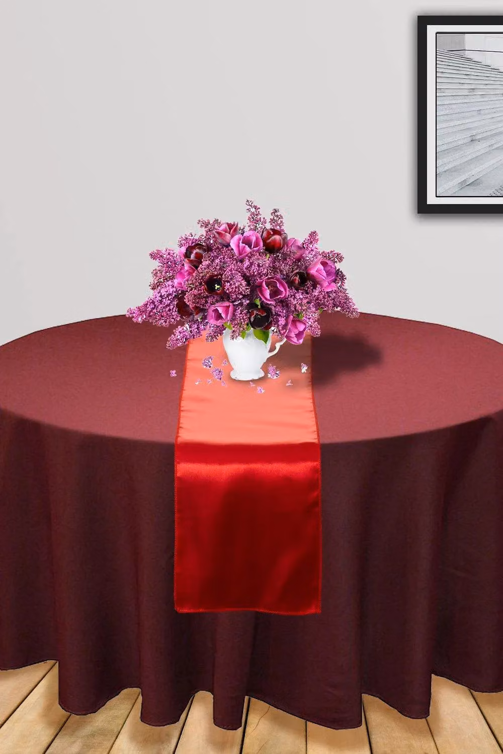 Neel Blue Red Satin Table Runner – 5