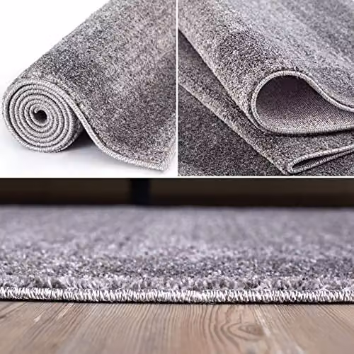 THE RUGS Efes Collection Modern Grey Bordered Rectangular Area Rug, W: 60 cm, L: 240 cm – 3