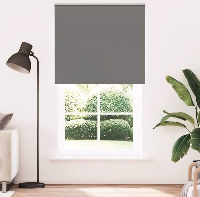 Berkfield Home Grey Blackout Roller Blind, Thermal Insulating Polyester, W: 135 cm, H: 210 cm