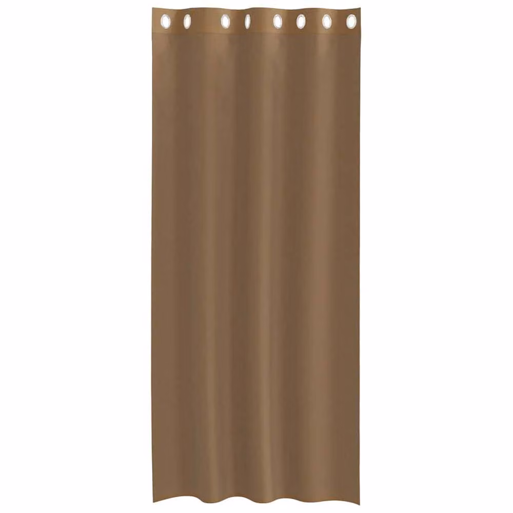Berkfield Home Plain Voile Fabric Panel Curtains with Eyelets, Brown, 2 Pack – 2