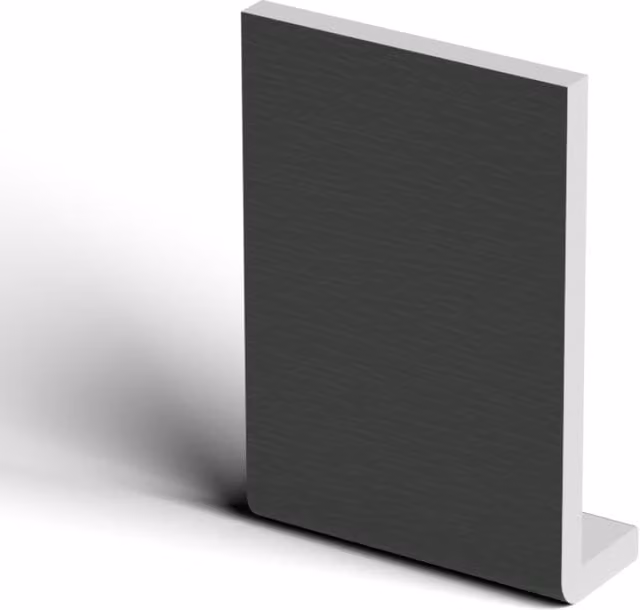 Freefoam Anthracite Grey Woodgrain UPVC Fascia Capping Board, W: 150 mm, Thickness: 10 mm, Length: 5 m