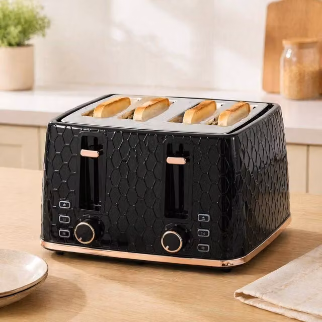 STILVORA 4 Slice Toaster with 7 Browning Levels in Black – 1