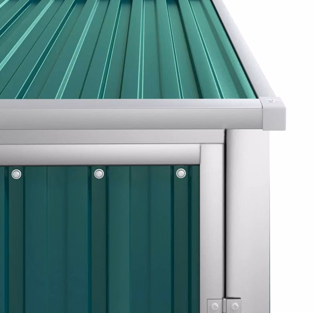 Berkfield Home Green Galvanised Steel Garden Tool Shed Tall Cabinet W/D/H: 88 x 89 x 161 cm – 5