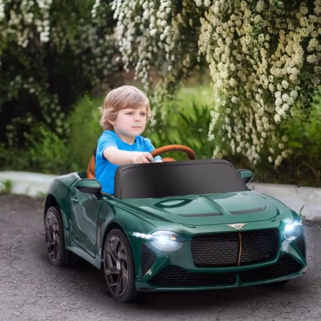 HOMCOM Bentley Bacalar Licensed 12V Kids Electric Ride-On Car with Remote Control, Green