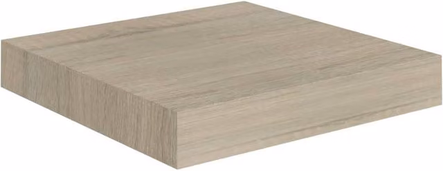 Berkfield Home Floating Wall Shelf in Oak and Sand MDF, W/D/H: 23.5 x 23.5 x 3.8 cm