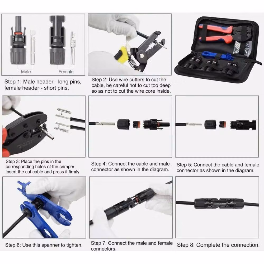 SPETLEK MC4 Solar Crimper Tool and PV Connector Spanner in Black – 4