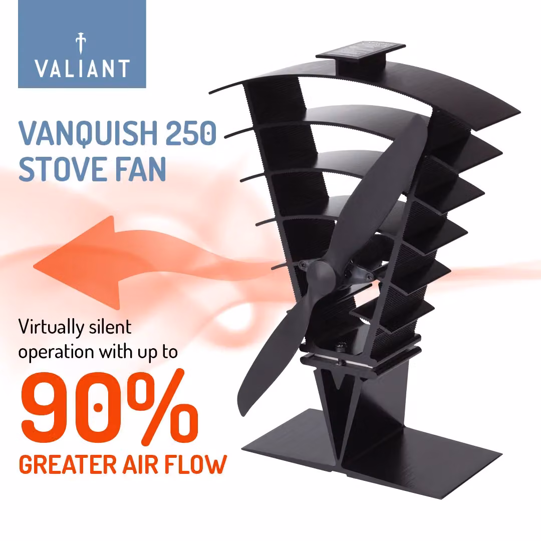 Vaillant Vanquish Stove Fan in Red and Black with Magnetic Thermometer and Moisture Meter – 3