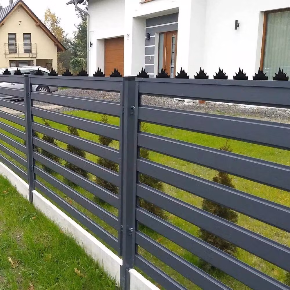 KORVIXA 12-Piece Metal Intruder Deterrent Fence in Black, 100 cm – 3