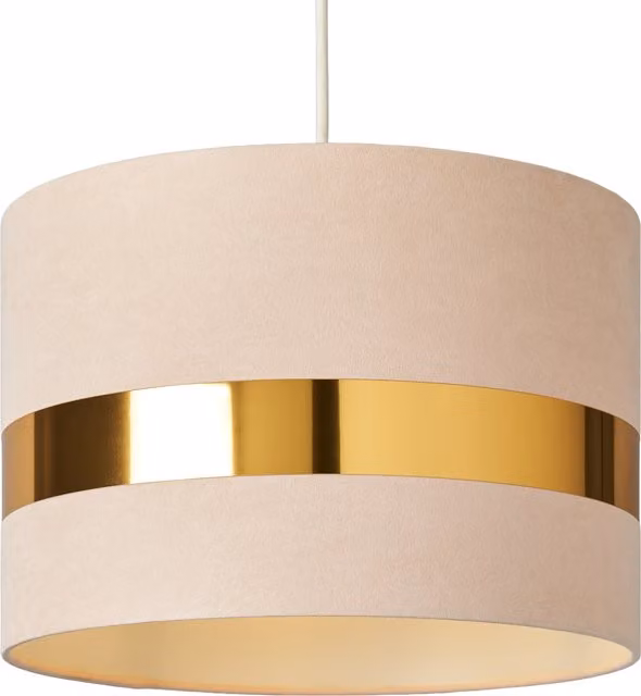 Litecraft Siobhan Metallic Band Drum Easy Fit Cylinder Lampshade in Pink