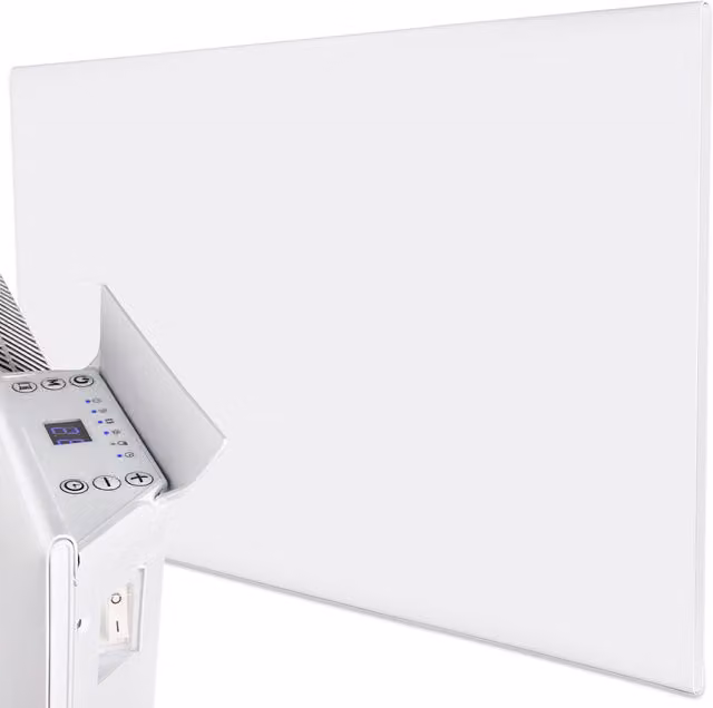 MYLEK White Wall Mounted Slimline Aluminium Convector Panel Heater, W/H: 44 x 35 cm