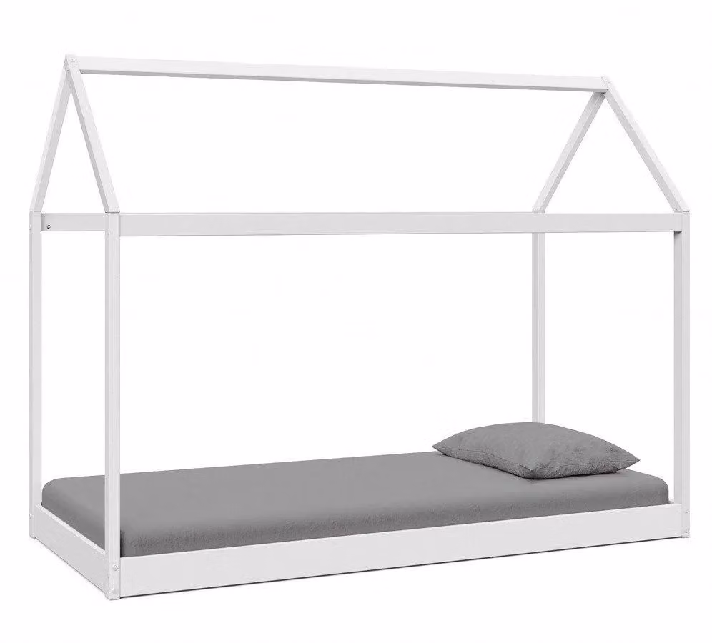 Home Detail Taylor White Lacquered Solid Pine Kids Montessori House Bed, W/D/H: 90 x 190 cm – 2