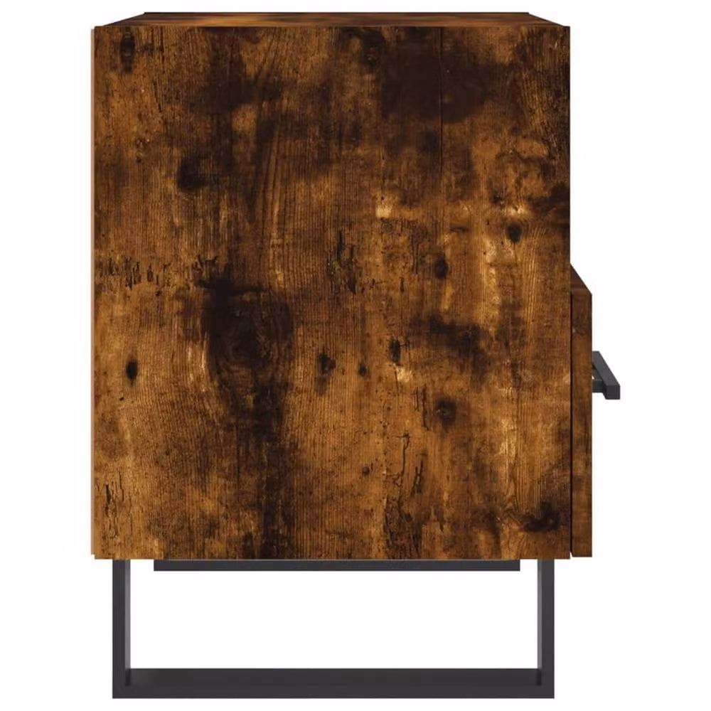 Berkfield Home Set of 2 Smoked Oak Bedside Cabinets in Brown, W/D/H: 40 x 35 x 47.5 cm – 5