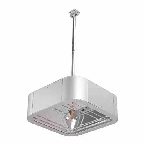 Heat Outdoors Shadow Pendant Patio Heater, 2.0 kW Silver Hanging Outdoor Heating Unit with Remote Control and Parabolic Reflector, W/D/H: 45 x 45 x 45 cm – 1