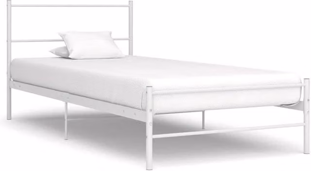 Berkfield Home White Metal Bed Frame W/D/H: 100 x 200 cm