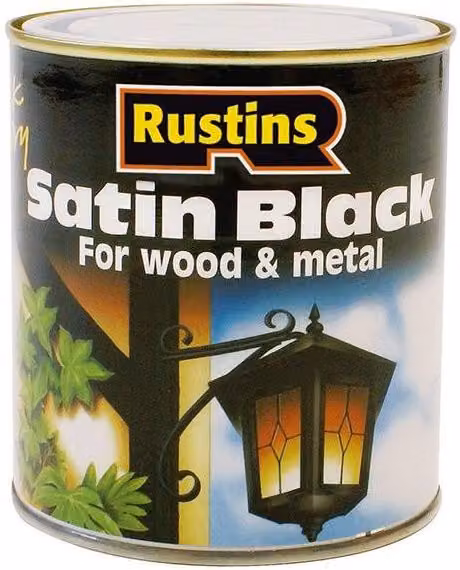 Rustins Quick Drying Water Based Matt Black Paint for Wood and Metal, 2.5 l
