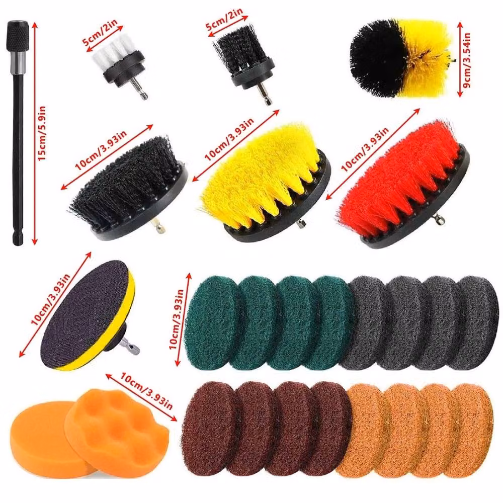 Ventryn Set of 26 Multicolour Drill Cleaning Brushes for Grout and Tile Scrubbing – 2