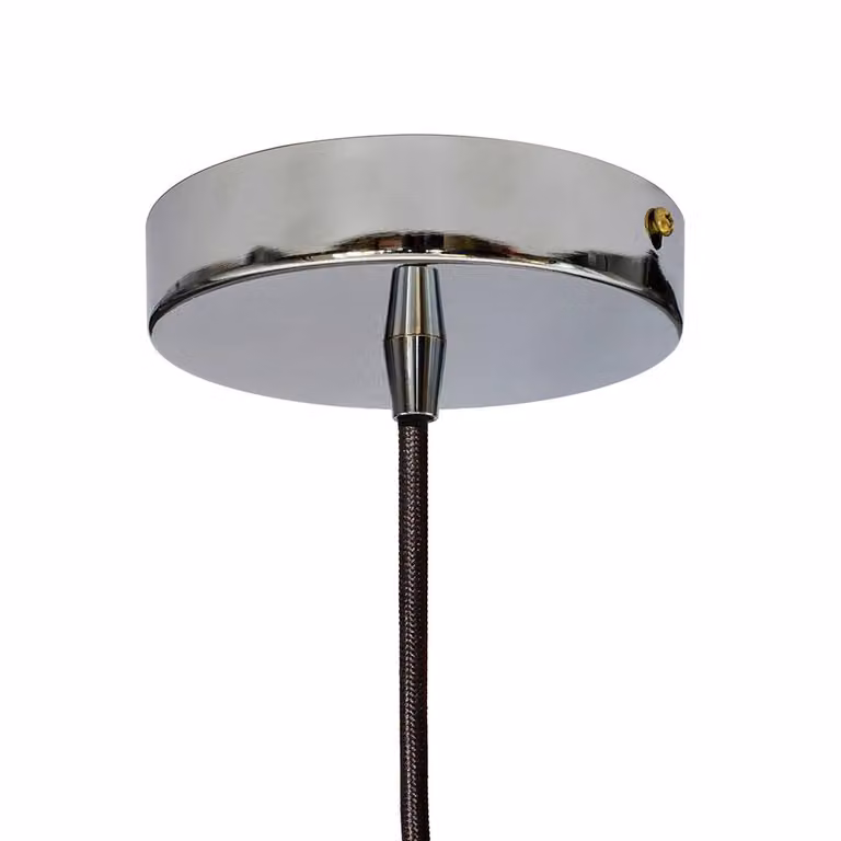 SE Home Worcester Pendant Light in Pale Grey and Black with Nickel Finish
