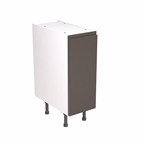 Kitchen Kit Flatpack Base Cabinet with J-Pull Doors in Graphite Matt Grey, W/D/H: 30.0 x 57.0 x 87.0 cm