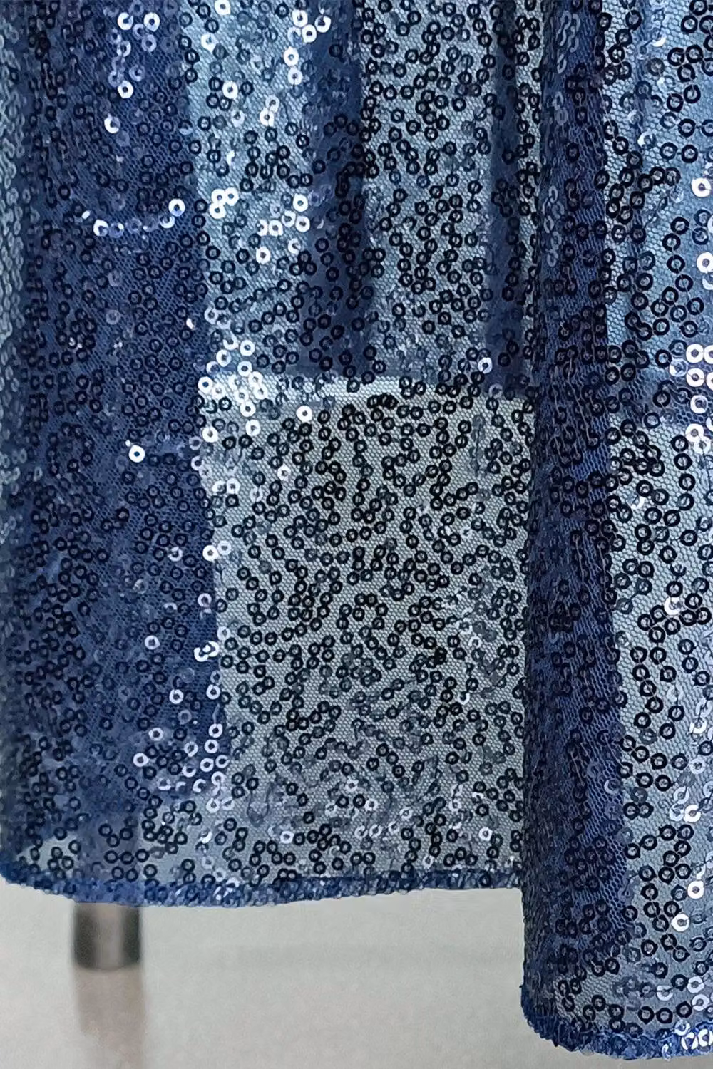 Neel Blue Square Sequin Tablecloth in Navy, W x W: 177.8 x 177.8 cm – 3