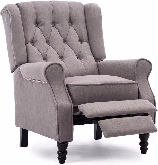 More4Homes Althorpe Wing Back Recliner Chair in Grey Fabric – 1