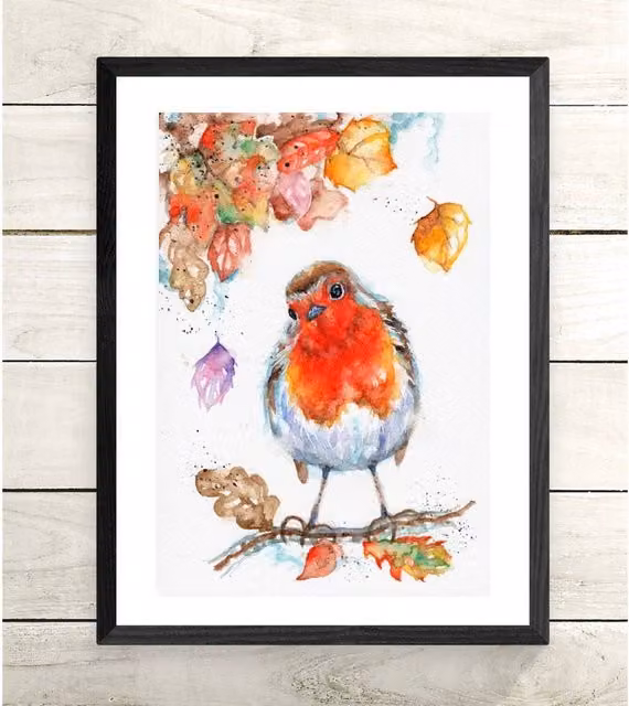 Be Coventry Nature Birds Paper Poster Wall Art in Red, Black and Multicolour