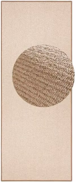 Hanse Home Loop Non-Slip Easy-Care Polypropylene Plain Runner Rug in Beige, W: 67.0 cm, L: 400.0 cm
