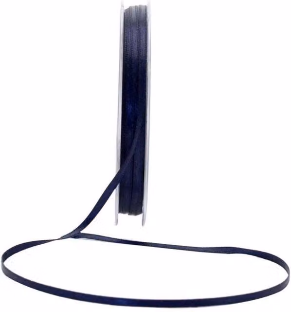 KDMD Navy Blue Satin Ribbon 3mm, 3 Pack