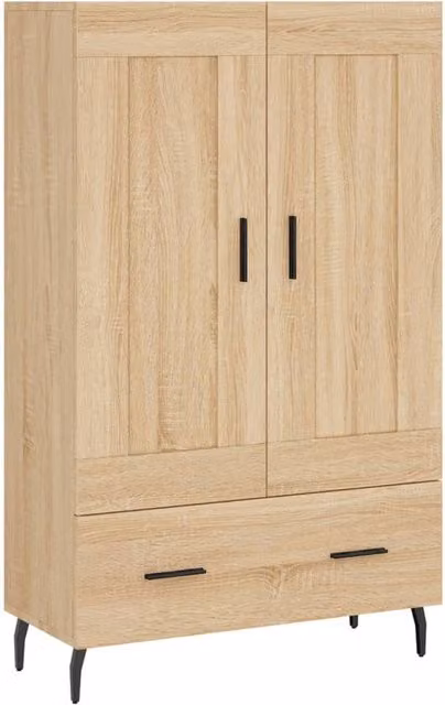 Berkfield Home Sonoma Oak Highboard in Light Brown, W: 69.5 cm, D: 31 cm, H: 115 cm