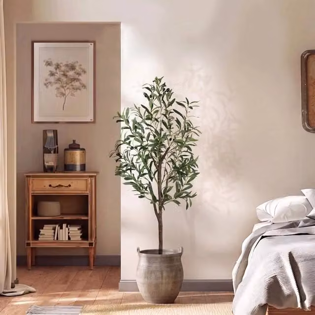 Nordara 4ft Realistic Artificial Olive Tree in Green – 1