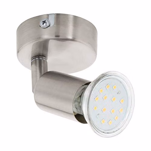 Loops Modern Adjustable Wall Spot Light in Silver Stainless Steel with Included GU10 LED Bulb