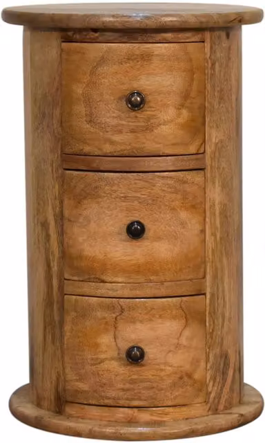 KDMK Hand Crafted Mini Drum Chest in Brown Mango Wood